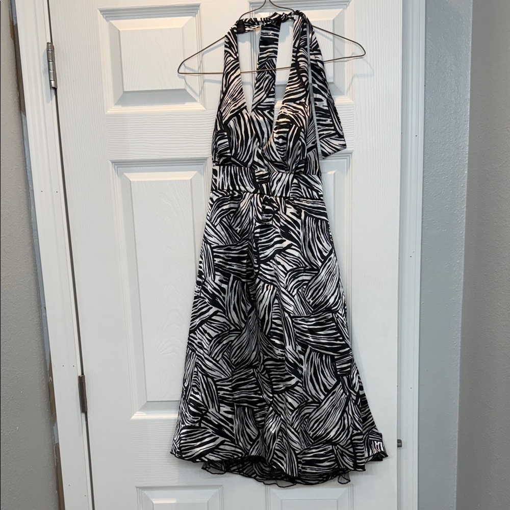 Studio Y Black and White Backless Dress